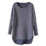 彩色<em>编织圆下摆</em>2013秋冬新款套头女大码宽松